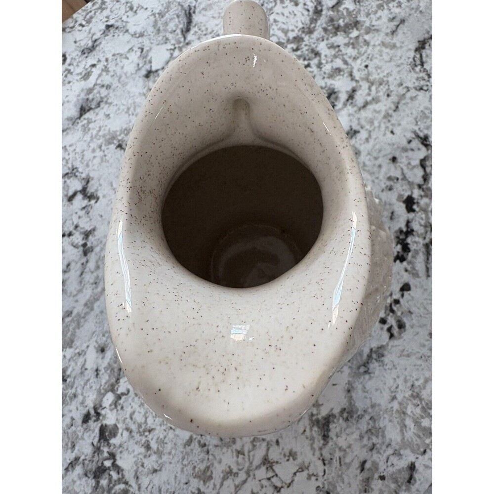 Vintage McCoy Pottery Turkey Pitcher Speckled Ivory, - Fall Decor - Picture 6 of 7